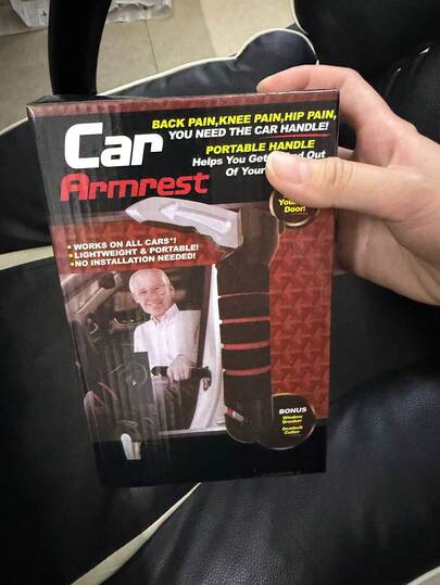便携式车辆支撑把手，三合一汽车门把手辅助器，适用于老年人，兼具安全带切割器和车窗破碎器功能，方便行动自如的老年人在车内站立。