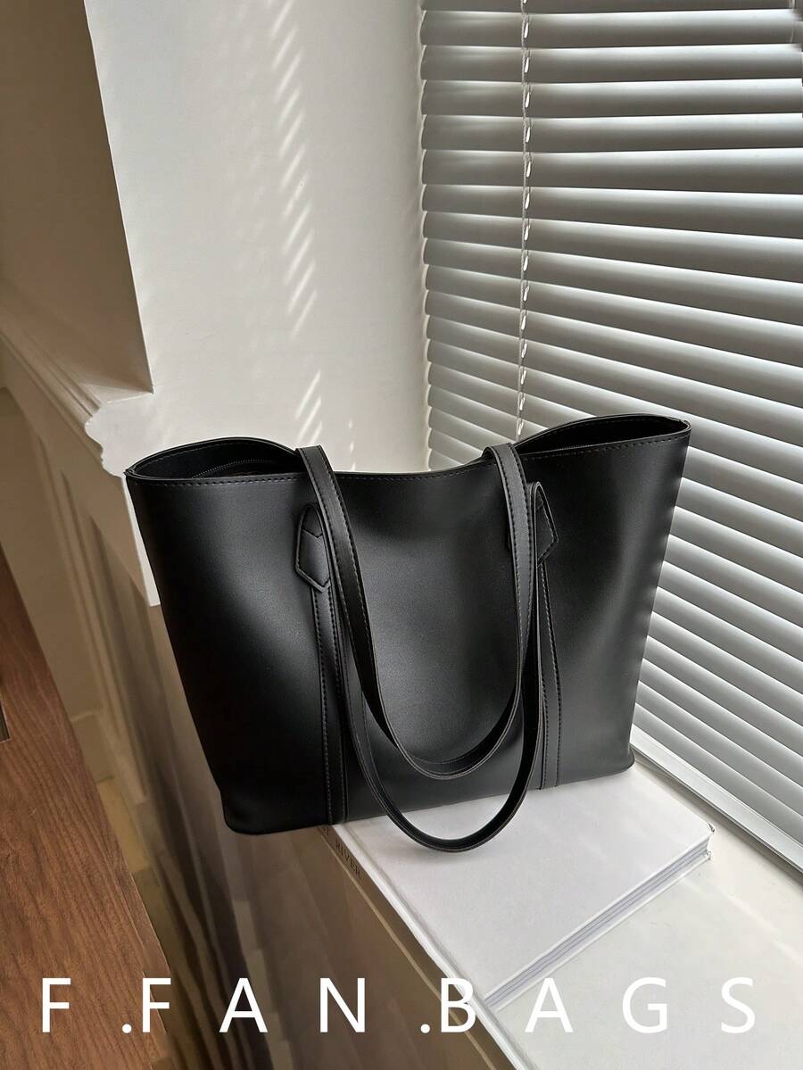 Women's Fashionable & Versatile Tote Bag For Commuting/Daily Use , Office - Black - View 1