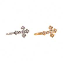 1pc Cross-Shaped Nose Ring, Fashionable , Unique U-Shaped Zirconia Nose Clip, Minimalist Chic, No Piercing Required - Multicolor - View 5