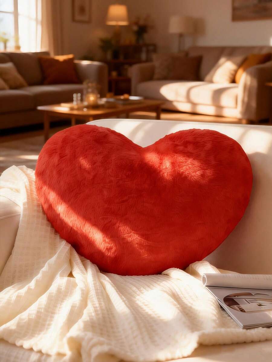 1 Peça Almofada em Formato de Coração, Almofada Decorativa Fofa em Formato de Coração, Almofada Decorativa Macia, Materiais Macios, Almofada de Decoração de Quarto, Sofá, Quarto, Sala de Estar, Decoração Doméstica, Festa Diária, Casamento, Dia dos Namorados, Páscoa, Presente