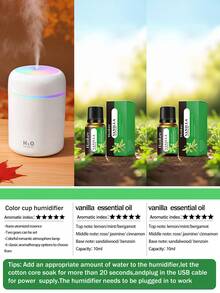 1个300毫升车载空气清新剂，室内香薰机，USB供电，两种工作模式，7色LED灯，智能定时器，静音喷雾，便捷的精油扩散器，适用于家居装饰、办公室、客厅、汽车，也是送给女性的精美礼物。 - 彩色 - 查看 29