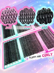 800pcs Eyelash Extension Set, D Curl 30D/40D/50D Mixed Length 9-16mm, Natural Thick Dramatic Style, High Volume Long Lasting False Eyelashes, Suitable For Beginners Daily And Party Use - Black - View 6