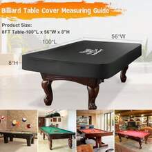 Billiard Table Cover Outdoor Waterproof Material Pool Table Cover With Windproof Buckle For 8FT Pool Table Blackgift - XL8FT100Lx56Wx8H In - View 3