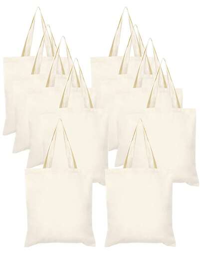 paquete de 1/3/5/10 bolsas de lona de 4 tamaños (Mini/S/M/L) - Bolsas reutilizables para la compra de comestibles con cremallera, bolsas para manualidades y pintura, recuerdos de fiesta, despedida de soltera, regalo de boda, bolsa de lona reutilizable, uso diario estético, recuerdo de fiesta, bolsa de regalo de lona para Eid, bolsa de lona premium para Ramadán y Eid
