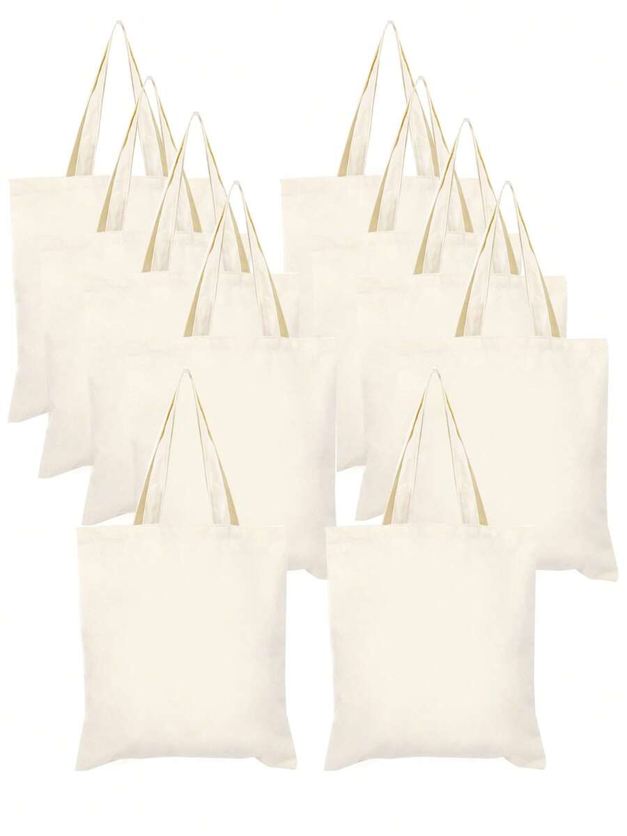 paquete de 1/3/5/10 bolsas de lona de 4 tamaños (Mini/S/M/L) - Bolsas reutilizables para la compra de comestibles con cremallera, bolsas para manualidades y pintura, recuerdos de fiesta, despedida de soltera, regalo de boda, bolsa de lona reutilizable, uso diario estético, recuerdo de fiesta, bolsa de regalo de lona para Eid, bolsa de lona premium para Ramadán y Eid - Beis - Ver 1