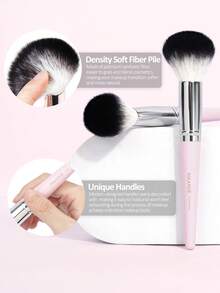 MAANGE 18件套专业化妆刷套装，柔软纤维材质，方便携带，包含粉底刷、眼影刷、晕染刷、眉刷，旅行化妆刷套装 - 粉色 - 查看 7
