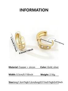 1 Pair Elegant Geometric Round Hoop Earrings, Versatile Gift For Women - Round - View 2
