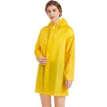 Women Yellow Raincoat Jacket,Unisex  Clear EVA Rain Coat Costume - YellowYellow - View 5