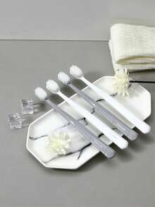 6支/套 高品质1000根柔软刷毛成人牙刷，超值套装，适合家庭和情侣旅行 - 彩色 - 查看 3