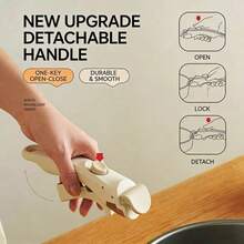 1PC Removable Heat-Resistant Pot/Bowl Holder,Handle Cream, Handle For Detachable Cookware Set, Universal Pot Handle, Replacement Pan Gripper - Multicolor - View 4