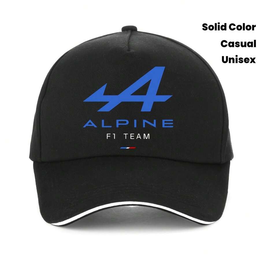 World Cup,Baseball Cap,Alpine F1 Baseball Cap Unisex Summer Sport Solid Color Summer Mens Fishing Hat Casquette Outdoor Casual Bonnet Snapback Hat - 黑色 - 查看 1