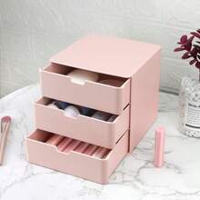 3-Drawer Vanity Organizer Compact Storage Organization Drawers Small Size Pinkgtt - Pink - View 4