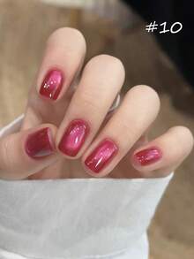 10毫升新款粉金柔光猫眼凝胶指甲油 2026流行新款闪粉甜美粉桃色玻璃珠猫眼美甲美甲用品粉色美甲红色美甲 - 彩色 - 查看 19