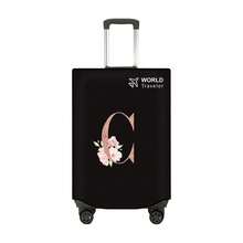 1pc Non-Stretch Non-Woven Fabric Luggage Protective Cover Suitable For 20-30 Inch Trolley Case, Anti-Scratch Luggage Protector Cover With Rose Gold Letter Pattern, Travel Accessory Essential For Back To School - Black - View 34
