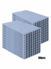 20pcs/Set, 40pcs/Set, 60pcs/Set, 80pcs/Set, 100pcs/Set, 200pcs/Set Pale Blue & Gray Wavy Scalloped Edge Thickened Soft Party Napkins, 2-Ply Soft Paper Towels, Unfolded Size 39cm X 33cm, Suitable For: Wedding, Tea Party, Birthday Party Decoration, Party Decoration, Party Supplies, Holiday Decoration, Holiday Supplies - Light Blue-gray - View 9