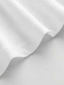 Girls' Minimalist Bow Slogan Print Round Neck Short Sleeve T-Shirt, New Spring/Summer Fashion Outfit - White - View 4