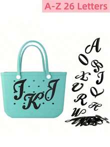 1pc EVA Hollow Letter Decorative Accessory Suitable For Beach Packaging Decoration, 26 English Letters - Black - View 3