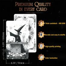 Bộ bài Tarot Knight-Wett phong cách Gothic đơn sắc 78 lá | Giấy bìa cứng chất lượng cao 400gsm kèm sách hướng dẫn | Công cụ bói toán cho chữa lành tâm linh và phù thủy, bộ bài Tarot Gothic mới năm 2026 | Bộ bài Tarot Knight-Wett "Những lời thì thầm của thế giới huyền ảo đen tối" | Trò chơi bói toán bằng bìa cứng cao cấp bền chắc cho thiền định và khám phá bản thân. - Bài Tarot đen trắng - Xem 12
