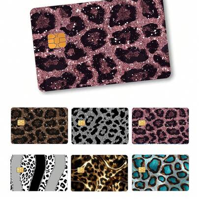 Leopard Print Glitter Card Stickers,Glitter Card Skins, Dubai Wealthy Style,Cool Crystal Frosted Starlight Silvery Shiny Solid Color Pattern Stickers,Credit Card,Transaction Card ,Transportation Card,Access Card Skin,With Features Like Waterproofing, Scratch Resistance, Slip Resistance,Anti-Fingerprint,Privacy Protection,For Credit Cards, Bank Cards, Transportation Cards Decoration,For Women,For Men,Fun Gift For Husband, Wife, Friends
