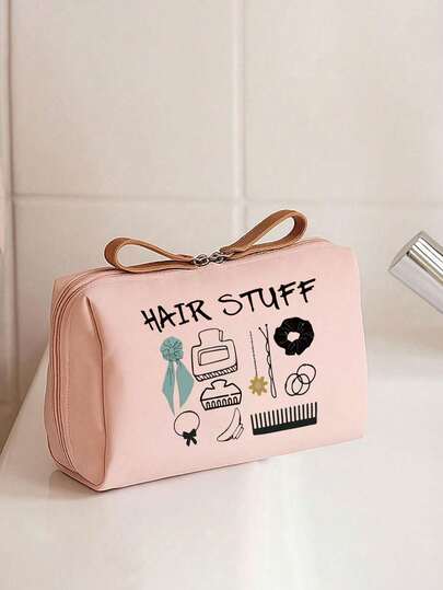 Women's & Cute Beauty Skincare Travel Organizer - Lightweight Foldable Cosmetic & Toiletry Bag With Zipper Closure, ,Lightweight Foldable Storage Bag,Women's Portable Travel Toiletries Bag, Lipstick Bag, Coin Purse, Large Makeup Storage For Daily Use, Spa, Vacation - Durable Gift-Worthy For Skincare Routine