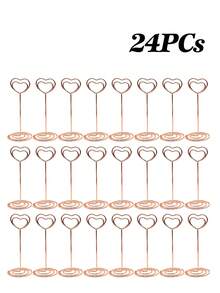 Metal Note Clip Desktop Card Holder Heart Shape Place Card Holder Wedding Party Label Clip Bulk Wholesale - View 9