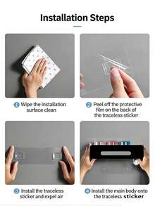 Wall Mounted Toothbrush Holder With Toothpaste Dispenser, Bathroom Toothbrush Stand, Bathroom Vanity Organizer Storage Rack - Multicolor - View 8