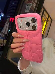 Cute Niche Cartoon Down Jacket Silicone Soft Phone Case, Shockproof Protective Cover For IPhone 17 Pro Max, 17 Pro, 16 Pro, 15, 14, 13 - Black - View 5