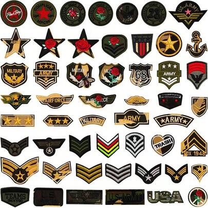 7/12/52 قطعة مجموعة رقعة عسكرية بنمط الكاموفلاج، قطع مطرزة للتطريز، ملصقات متعددة الوظائف لل- DIY يمكن كويها أو خياطتها باليد، أنماط كاموفلاج عسكرية متنوعة، مناسبة للسترات والحقائب والزي الرسمي