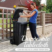 Bộ 10 khăn trải bàn nhựa màu hồng đậm, kích thước 54" x 108", khăn trải bàn dùng một lần hình chữ nhật, khăn trải bàn nhựa dùng cho các bữa tiệc. - bạc - Xem 4