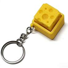 1/2pcs Stress Relief Keychain - Swiss Cheese Texture With Mechanical Keyboard Clicking Sound And Smooth Scrolling Mechanism, Designed As A Stress Relief Tool For Adults, Teenagers, Office And Travel, Cute Gift For Cheese Lovers (Sturdy Structure, Small And Portable), Fun Accessory - Multicolor - View 8