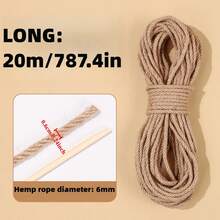 1Pc Cat DIY Sisal Cat Climbing Frame Special Cotton And Linen Rope, Scratch-Resistant Cat Scratching Post, Cat Scratching Board, Cat Toy Hemp Rope Rope - Mustard Yellow - View 14