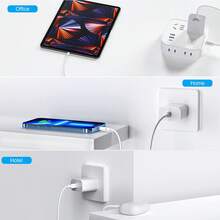 1-2个30W USB-C快速充电适配器，Type-C墙式充电器兼容 17/16/15 Pro Max Plus， - 美規A型插(110-127V) - 查看 6