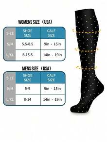 6 Pairs Women Men Socks, Soft Lightweight Knee High Tube Socks Unisex Low Pressure Socks Support Nurses,Running,Athletic,Travel, Fall - Multicolor 2 - View 4