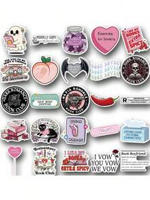 50 piezas SCXXBSW Pegatinas decorativas de graffiti de dibujos animados románticos para lectura, vasos, cuadernos, equipaje, resistentes al agua - F - Ver 8