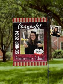 1pc Custom Photo Garden Flag,Personalized Graduation Gift,Customizable University Of Senior 2026 Flag,Custom Text And Image Graduation Banner,Graduation Season Gift,Graduate Gift For Her,Outdoor Yard Decor,Graduation Party Decor - Multicolor - View 17