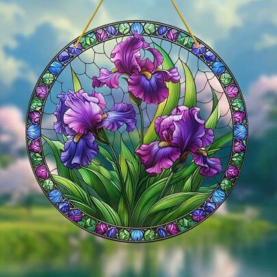 彩色亚克力阳光捕捉器 - 窗挂装饰，适用于家居和花园，是花卉爱好者的理想礼物，无需电源，适合客厅、办公室和户外空间。