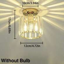 1 đèn âm trần pha lê sang trọng hiện đại, kiểu dáng tròn sáng tạo, sử dụng bóng đèn E27, thích hợp cho phòng ngủ, phòng khách, tiền sảnh, hành lang và tủ quần áo (không bao gồm bóng đèn). - Nhiều màu - Xem 9