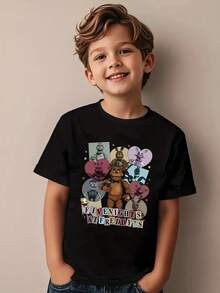 Young Boy's/Girl's Cotton Graphic Tees, Game T-Shirts For Boy, Black Summer T-Shirts With Cartoon Characters, Gift For  Fans, Round Neck, Fun - 11 - 查看 2