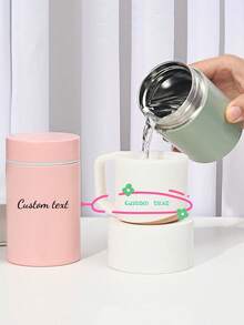 1pc Customizable Stainless Steel Mini Pocket Flask, Portable Insulated Cup - Multicolor - View 2