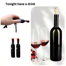 1/10 piezas Abridor de botellas de vino de acero inoxidable, portátil y multifuncional con diseño de espiral de giro fácil y almacenamiento conveniente - Multicolor - Ver 2