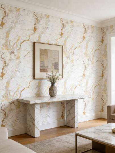 1 Tấm Giấy Dán Tường Họa Tiết Đá Cẩm Thạch Trắng & Vàng, Giấy Dán Tường PVC Phong Cách Bohemian Có Thể Tháo Rời, Thiết Kế Tối Giản Hiện Đại. Thích hợp để trang trí tủ, điểm nhấn phòng ngủ, ốp tường bằng decal dán, cũng như trang trí tường điểm nhấn hoặc toàn bộ nội thất nhà. Lý tưởng cho các dự án trang trí theo mùa xuân, hè, thu và đông để làm mới diện mạo ngôi nhà của bạn, và cũng có thể được sử dụng như một món quà decal trang trí lễ hội cho các dịp như sinh nhật và tốt nghiệp. Dễ dàng lắp đặt.