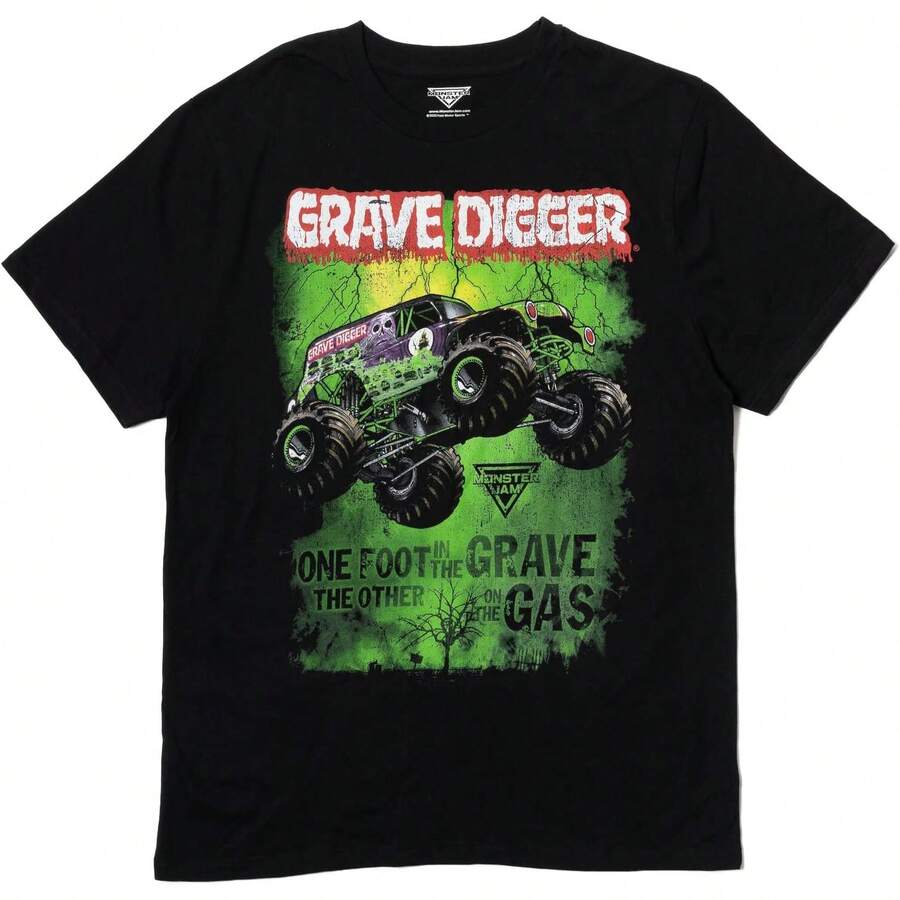 Monster Jam Adult T-Shirt El Toro Loco Megalodon Women's T-Shirt Black Soft Cotton Graphic Print T-Shirts For Stylish And Versatile Casual Wear In Daily Life, Parties, And Outings, Sizes S - 3XL, High Comfort & Stretch. - màu đen - Xem 1