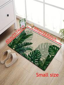 1 Stück grüner Palmblatt-Muster Eingangsmatte, gelbe minimalistische kurzflorige schnell trocknende rutschfeste waschbare Fußmatte, Frühlings-Terrassenmatte, Heimdekoration, geeignet für Küche, Bad, Esszimmer, Flur, Party, ganzjährig, Frühlings-Terrassendekoration, Sommer-Terrassenzubehör - 1PC - Übersicht 7