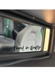 Pegatinas para espejo retrovisor de coche, pegatinas de decoración interior y exterior del coche, accesorios para el coche, decoración del coche, pegatinas para espejo de iglesia - Cree en Dios, fe esperanza en el amor, apariencia brillante autoadhesiva, regalo religioso para maestros, "Cree en Dios" con patrón de corazón - Decoración cristiana de la iglesia, el hogar, la escuela y la oficina - Multicolor - Ver 3