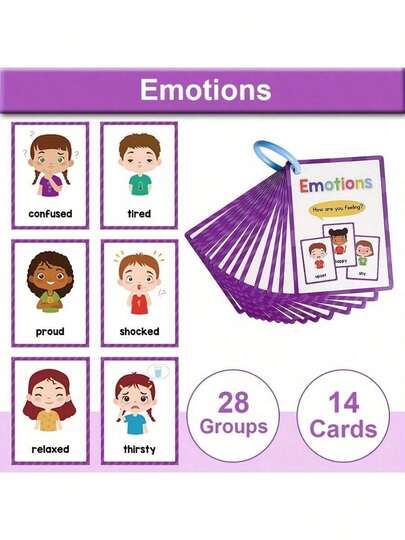 28组 我的情绪感受 英语学习单词闪卡 儿童教育学习启蒙闪卡