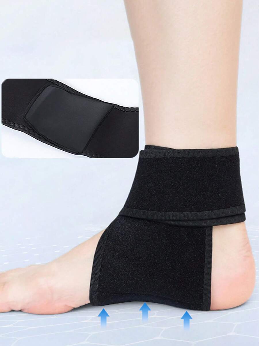 1pc Ankle Strap, Comfortable, Soft, Breathable, Fits Any Shoes, Adjustable Heel Sleeve - Black - View 1