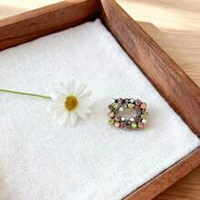 1枚时尚简约方形水钻胸针，百搭日常服饰及包包配饰 - 彩色 - 查看 3