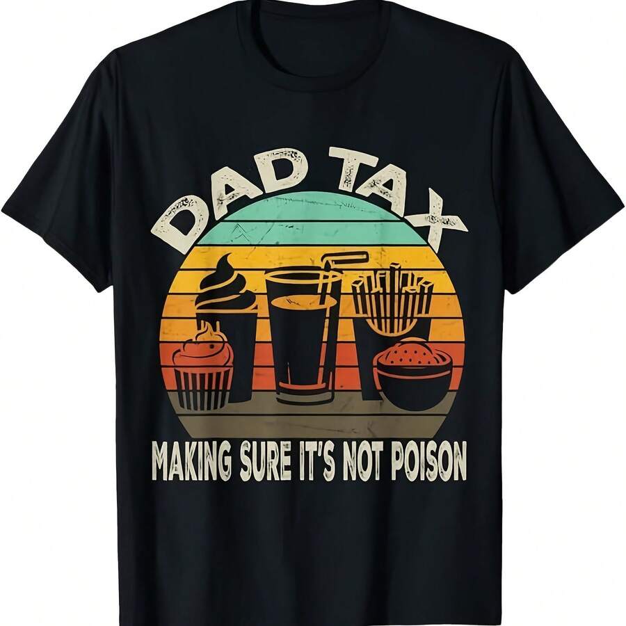 NOVO LIMITADO Dia dos Pais Masculino Pai Camisas Fiscais para Hos Pai Imposto Camiseta Retrô P-3XL- - Negro - Ver 1