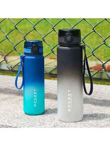 1pc 500ml/650ml/1000ml High Quality Ombre Color Plastic Water Bottle, Large Capacity Portable Sports Water Bottle Suitable For Outdoor Activities, Fitness, Camping, Travel - Multicolor - View 7