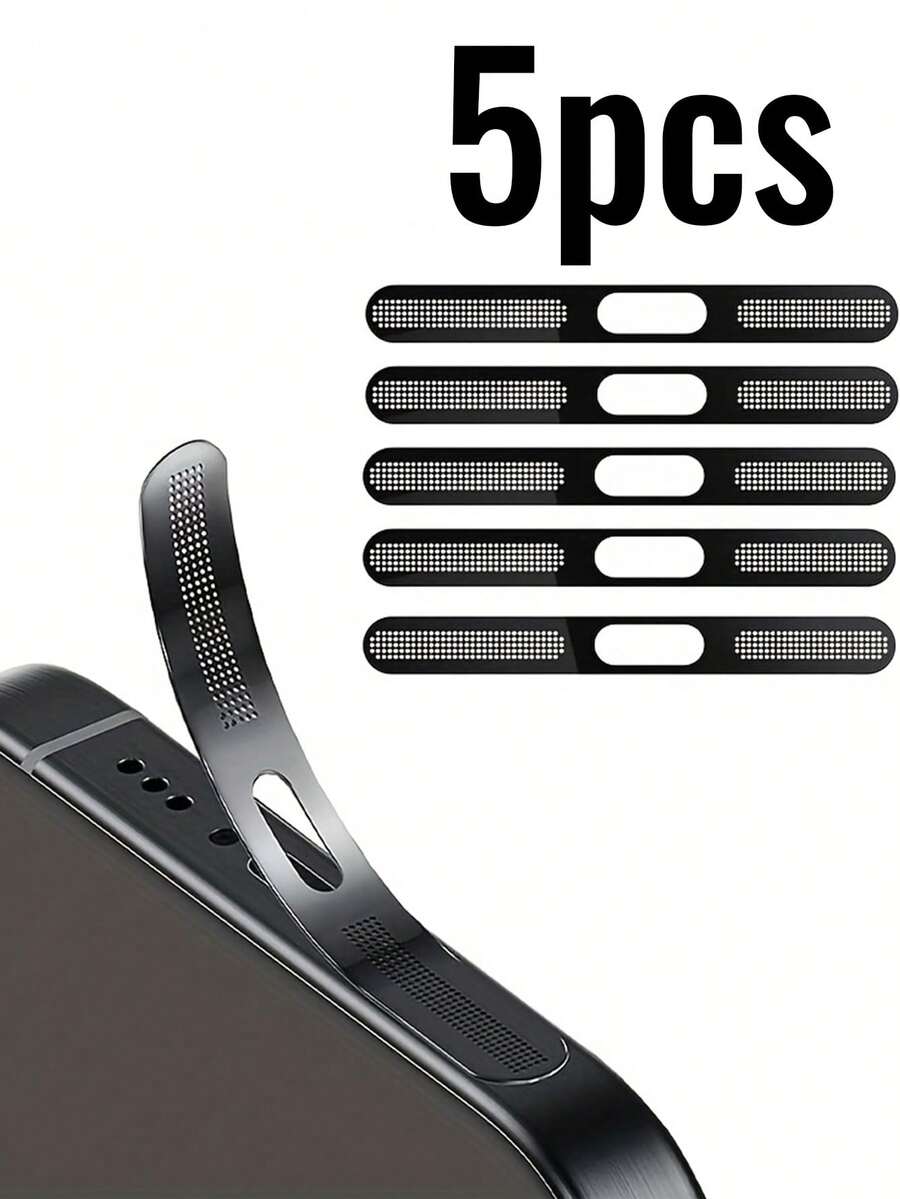 5pcs/Set Metal Dust-Proof Protective Film For IPhone 17/17Pro/17promax/16Plus/15Pro/14/13/12, Detachable With No Trace, Preserves Sound Quality, Scratch-Resistant